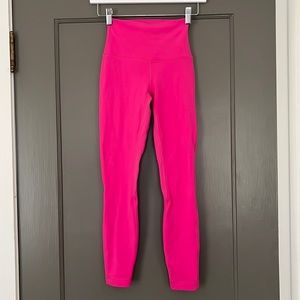 sonic pink lululemon align leggings 25” size 2